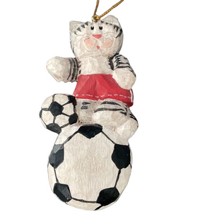 🍭6/$30 Vintage Cat Soccer Ball Christmas Ornament by Eddie